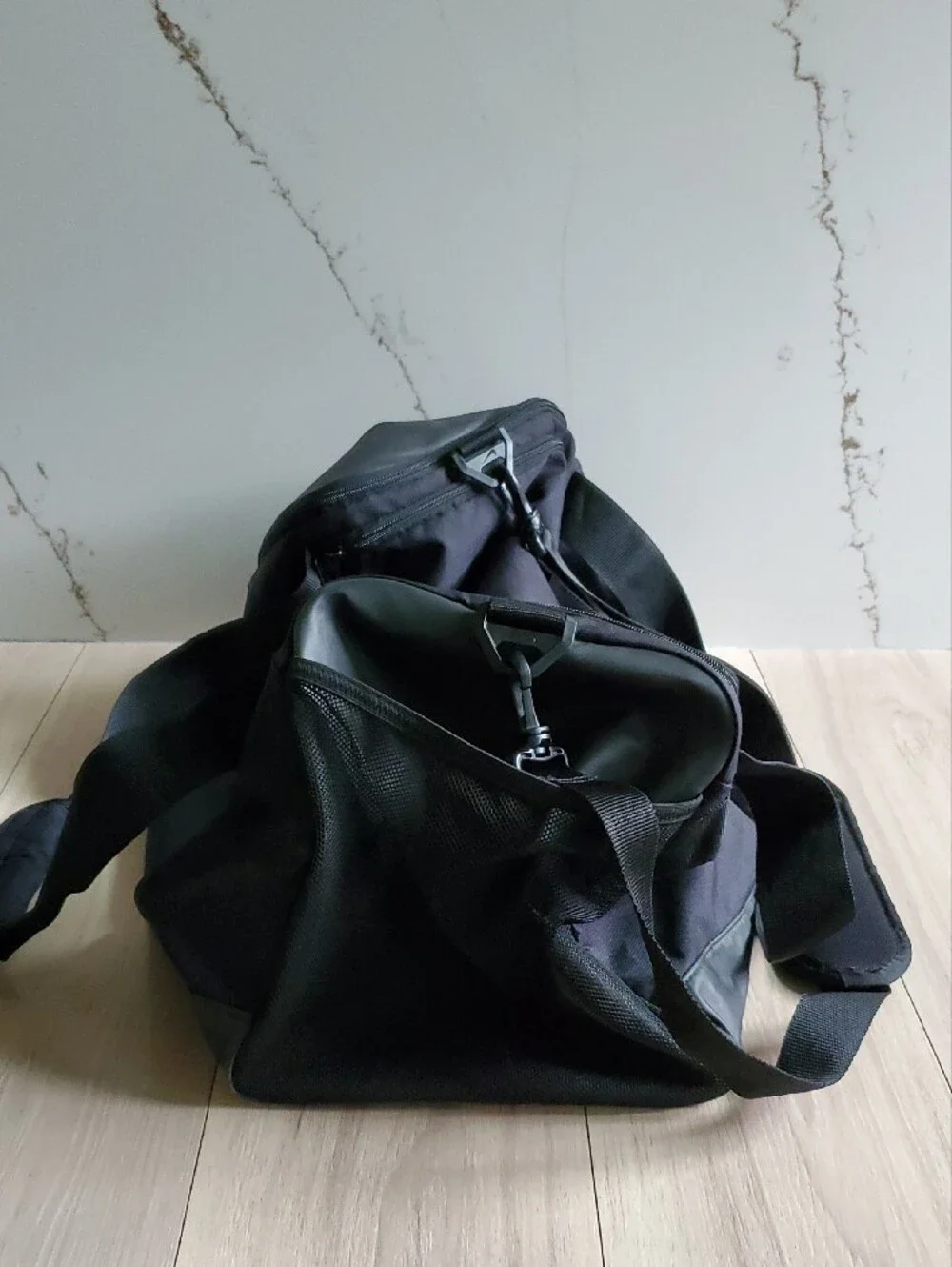 Nike‎ Black Duffel Bag with White Swoosh